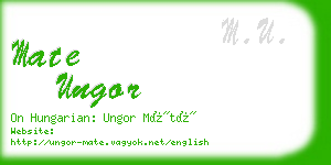 mate ungor business card